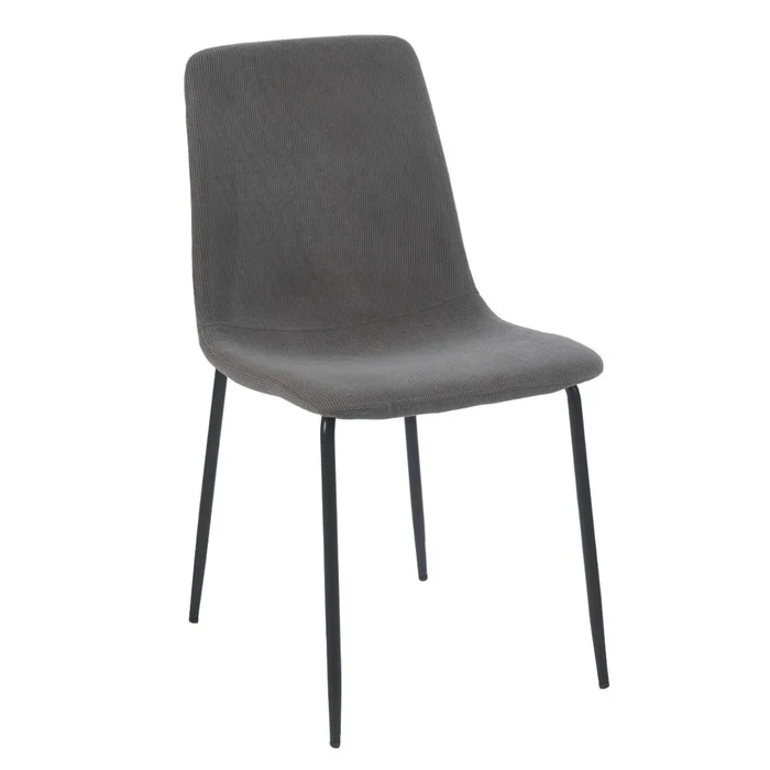 Scaun fix Leemi, tapițat, metal + textil, gri/negru