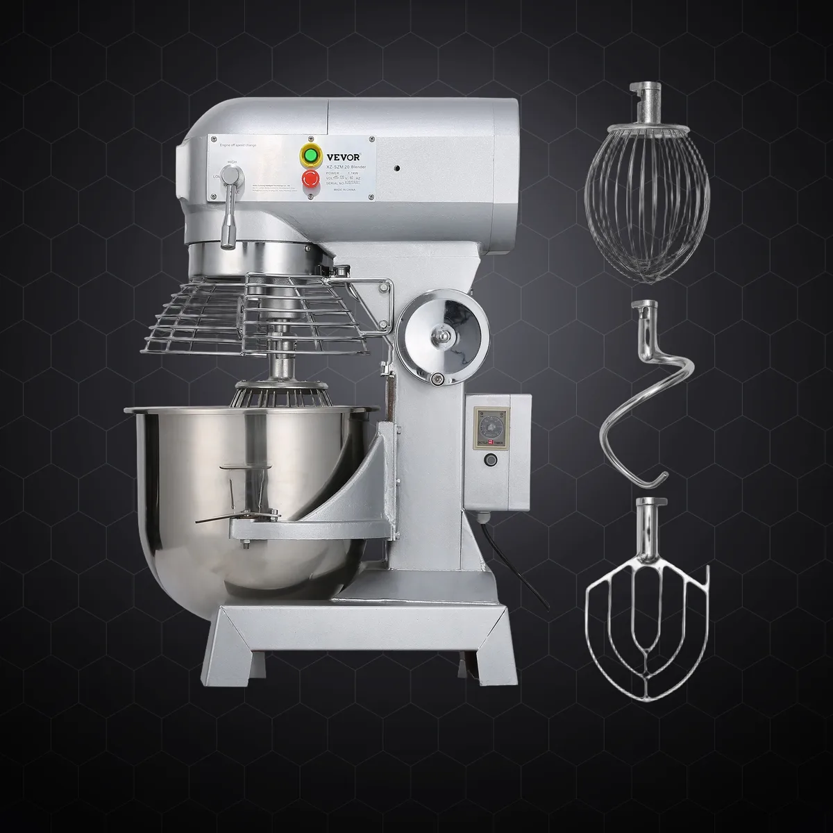Malaxor profesional pentru aluat, bol inox 15 L, 3 viteze, 600 W