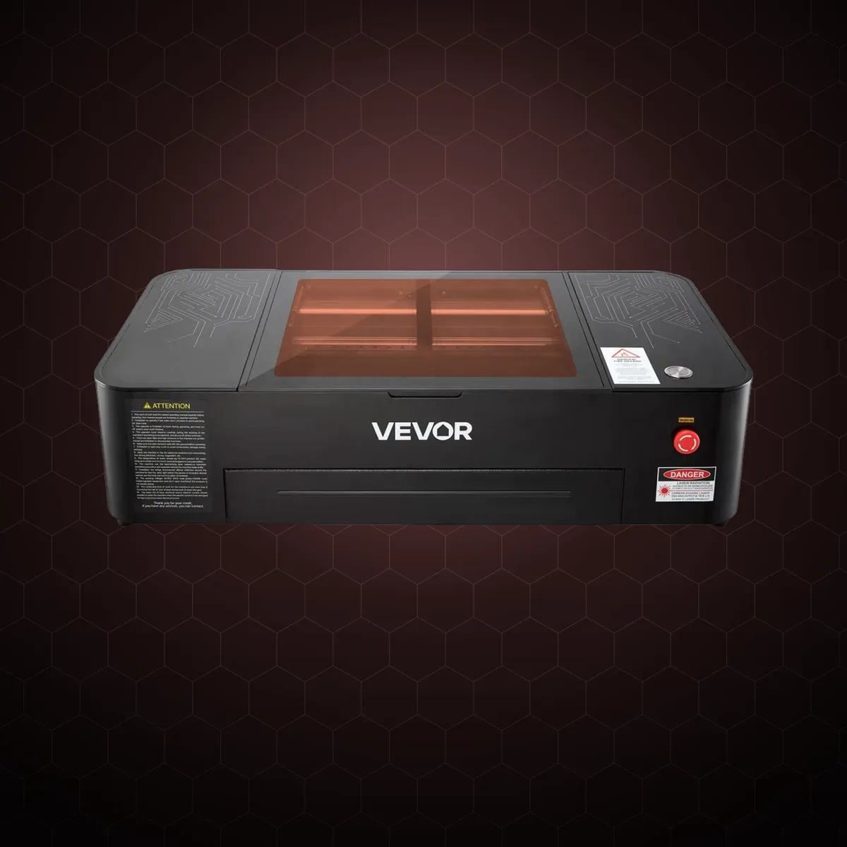 Mașină de gravare și tăiere cu laser CO2 55W, 500×300 mm, cu cameră 16MP, pompă de apă și axă rotativă
