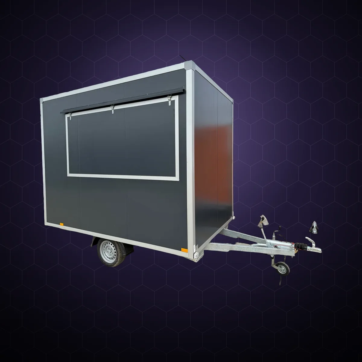 Rulotă gastronomică A3020, 3×2 m, antracit