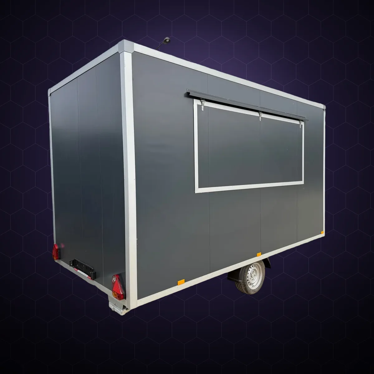 Rulotă gastronomică A4020, 4×2 m, antracit