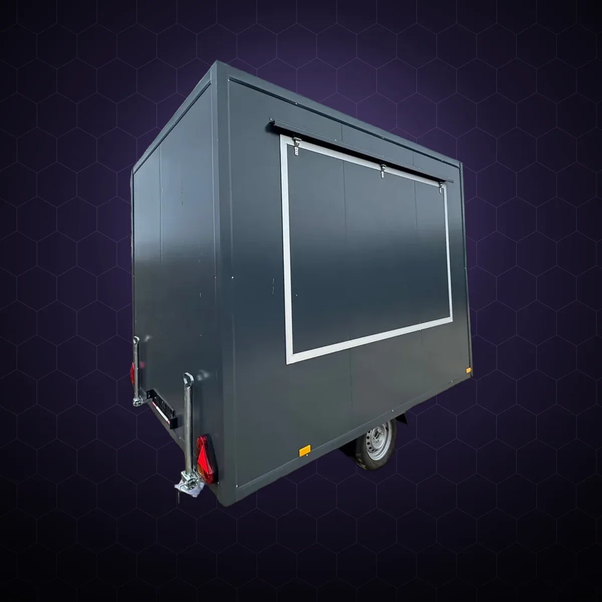 Rulotă gastronomică S3020, 3×2 m, antracit