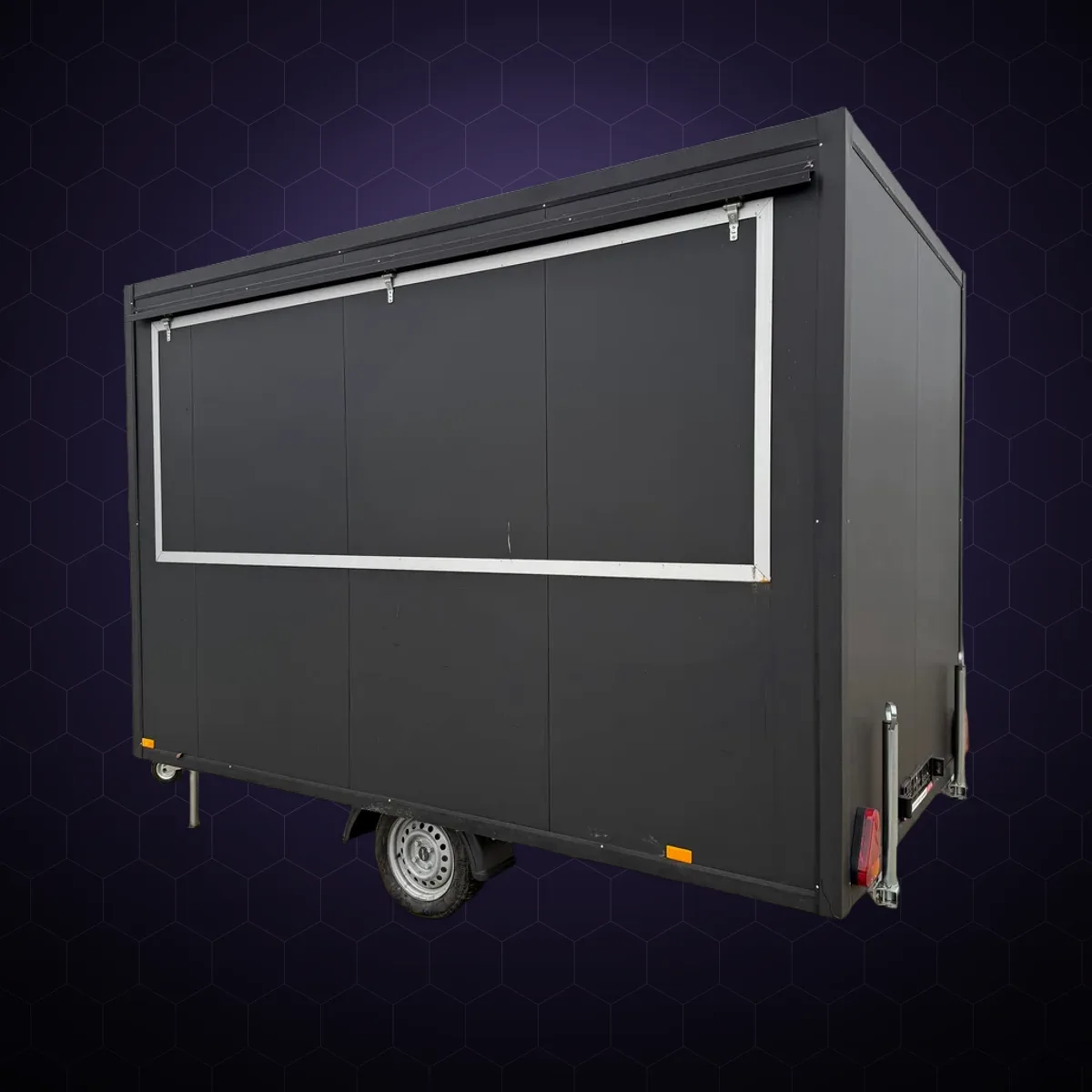 Rulotă gastronomică S3520, 3,5×2 m, negru mat