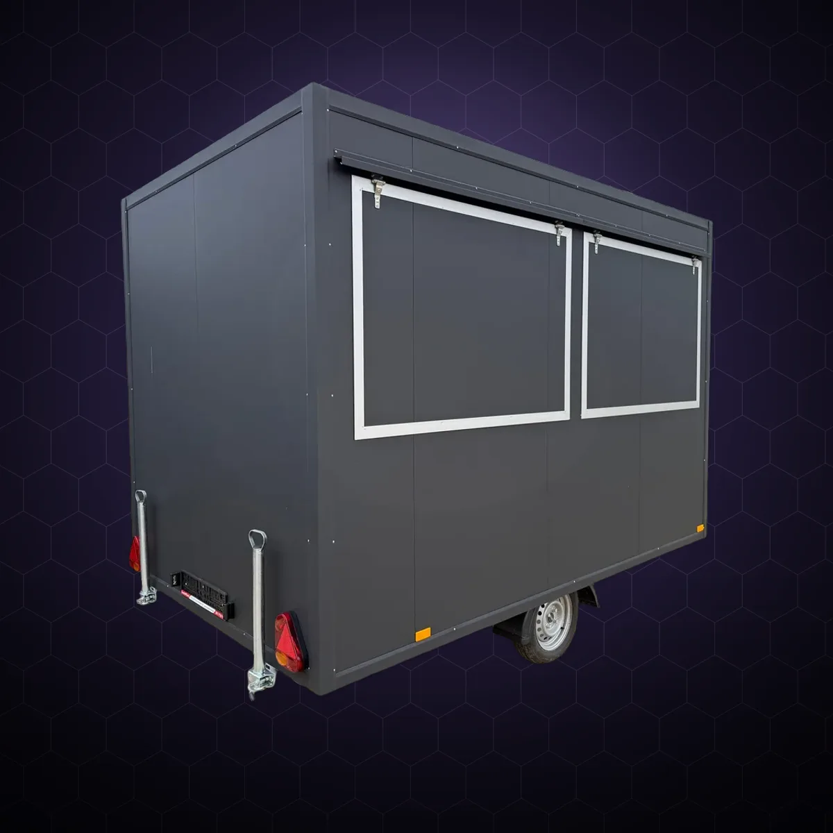 Rulotă gastronomică S3520, 3,5×2 m, negru mat