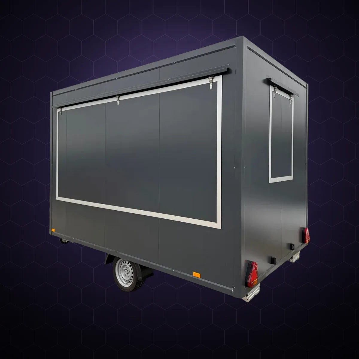 Rulotă gastronomică S3520, 3,5×2 m, antracit