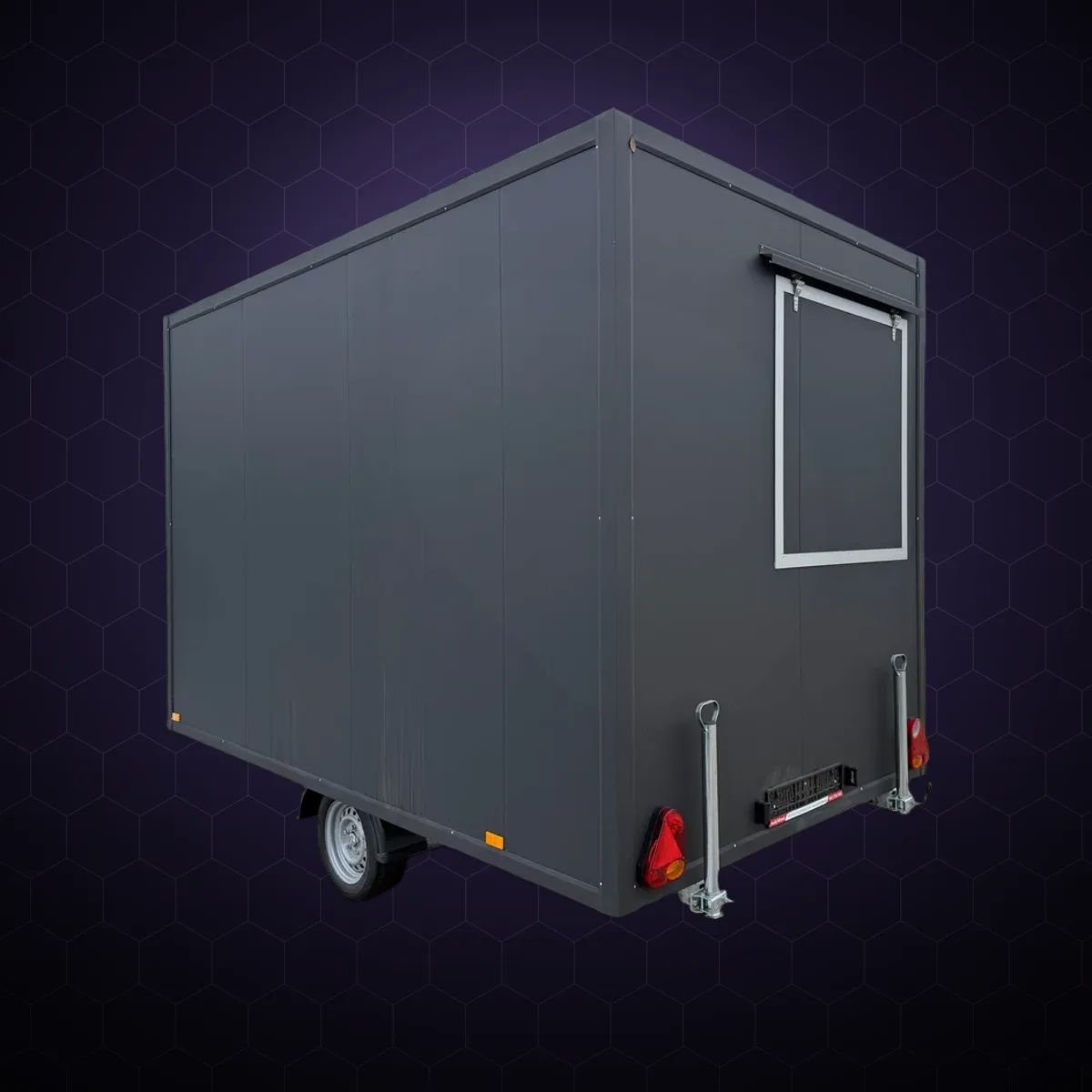 Rulotă gastronomică S3520, 3,5×2 m, negru mat