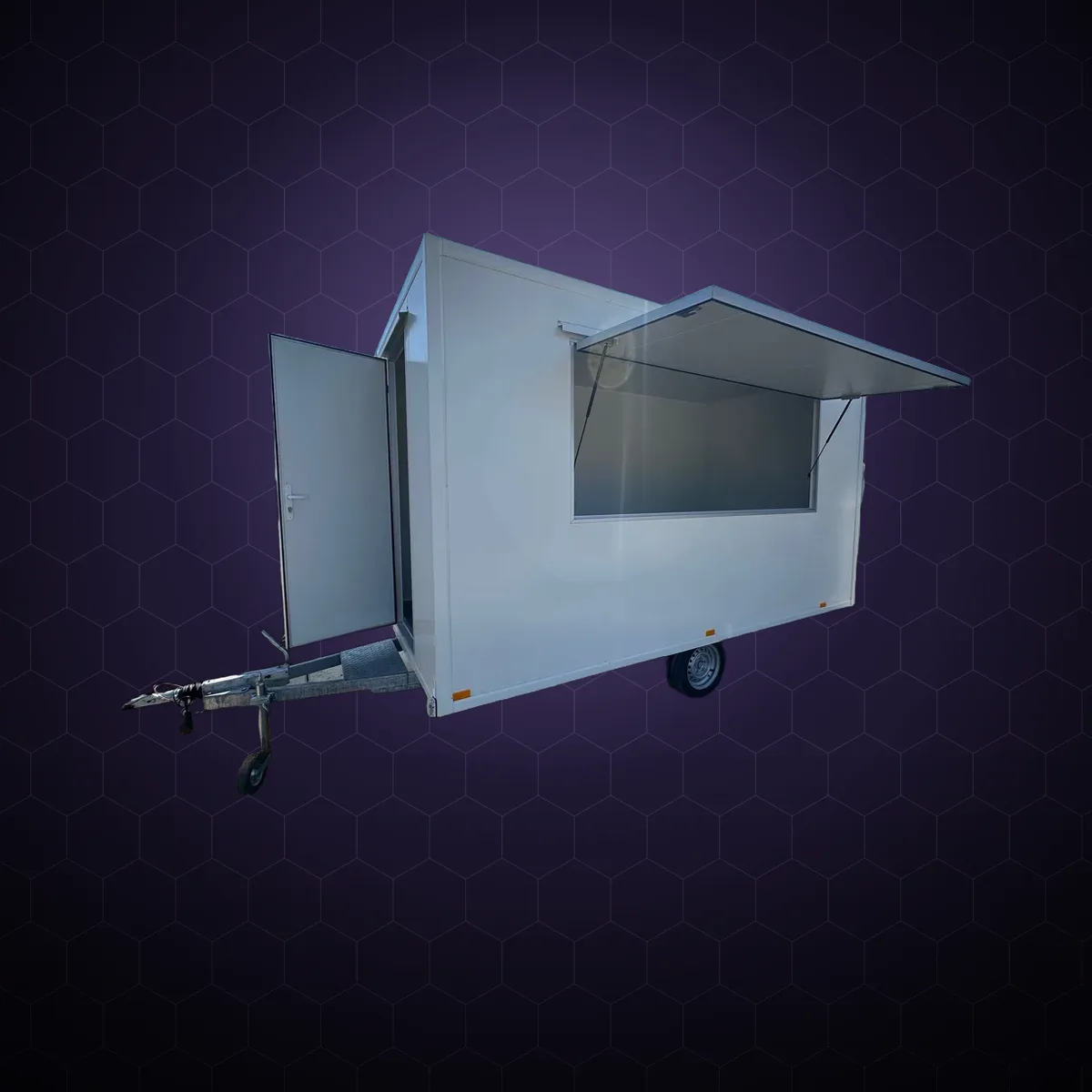 Rulotă gastronomică S4020, 4×2 m, alb