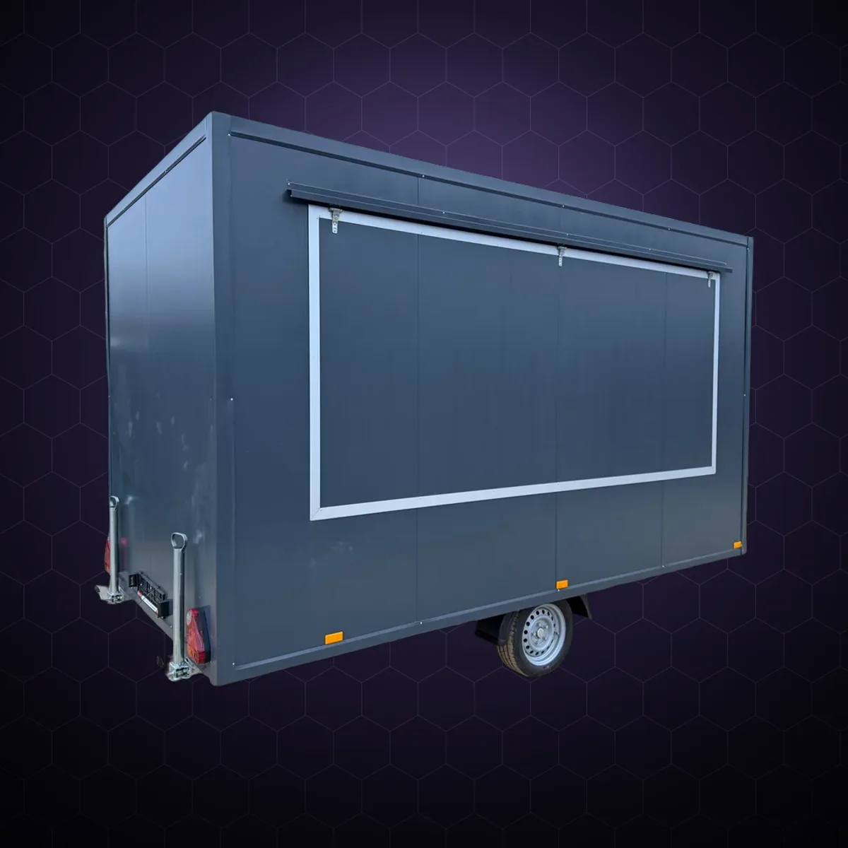 Rulotă gastronomică S4020, 4×2 m, antracit