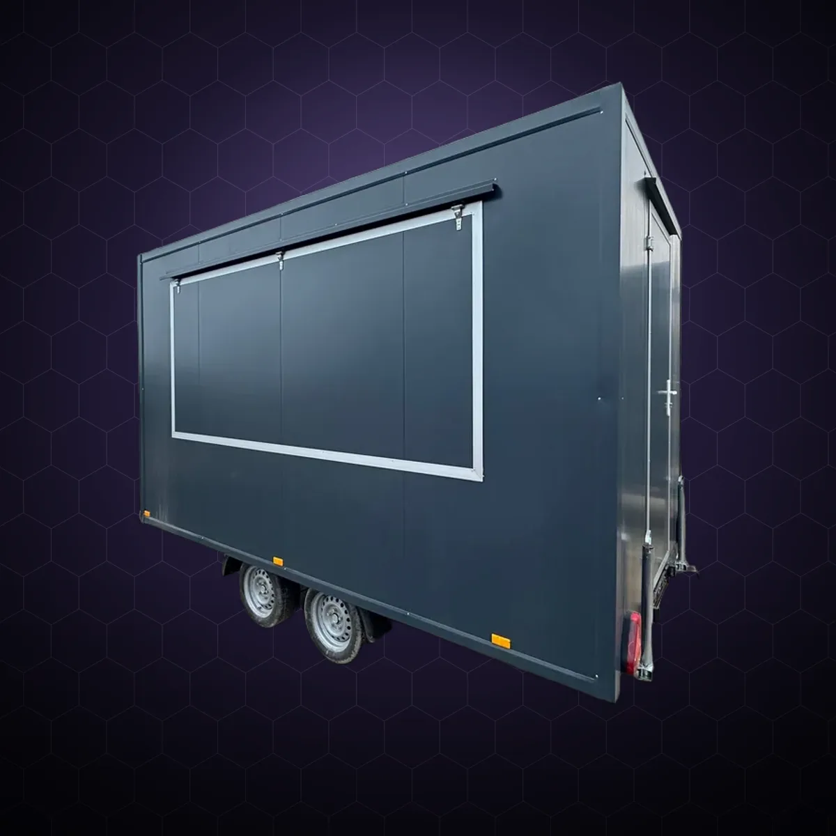 Rulotă gastronomică S4023, 4×2 m, antracit