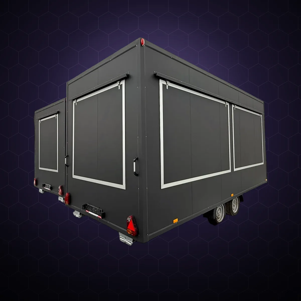 Rulotă gastronomică S5023, 5×2,3 m, negru mat