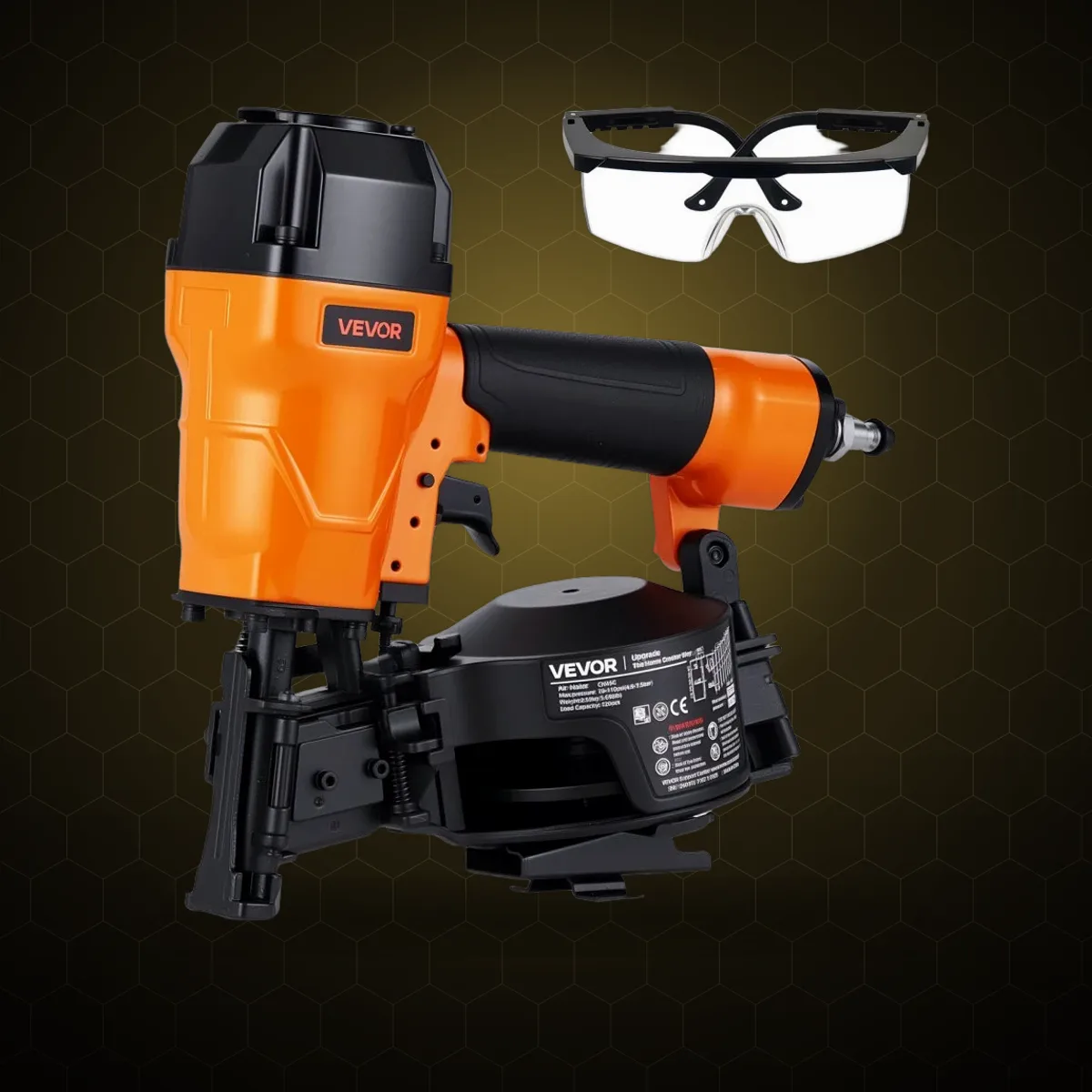 Pistol de cuie pneumatic CN45C pentru acoperișuri, 19-45 mm, 15°, două moduri de tragere
