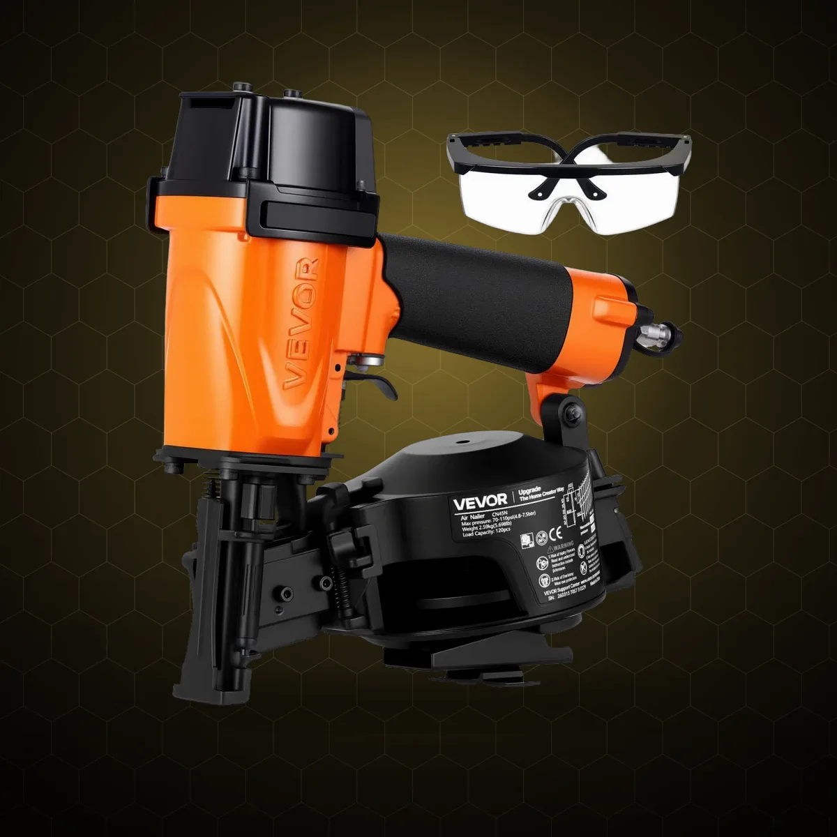 Pistol de cuie pneumatic profesional CN45N pentru acoperișuri, 19-45 mm, 15°, ultra-rapid 4-5 cuie/s
