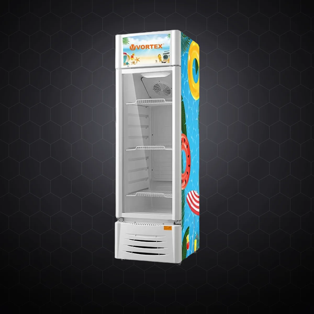 Vitrină frigorifică verticală cu ușă din sticlă, 213 l, H 174,7 cm, Clasa B, albă